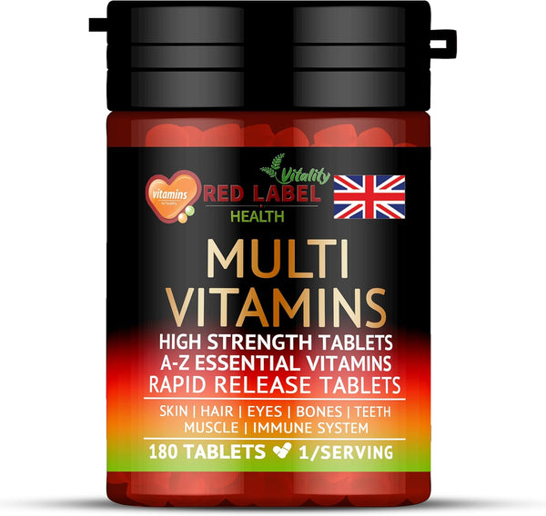 Multivitamin 180 Tablets (6 Months Supply) for Men & Women High Strength Multi Vitamins Supplement for Immune Support & Wellbeing, One a Day Multivitamins