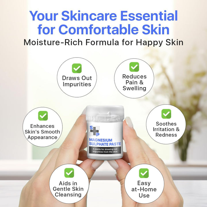 S+P Magnesium Sulphate Paste, Premium Drawing Paste for Effortless Deep Pore Cleansing, Natural Impurity Removal & Soothing Skin Revitalization-50G, Osmosis Action