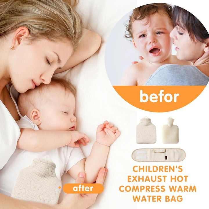 Baby Colic Relief - Heated Tummy Wrap for 0-6 Months, Hot Water Bottle with Cover for Newborn, Baby Belly Wrap for Colic, Gas, Upset Stomach, Reflux Relief