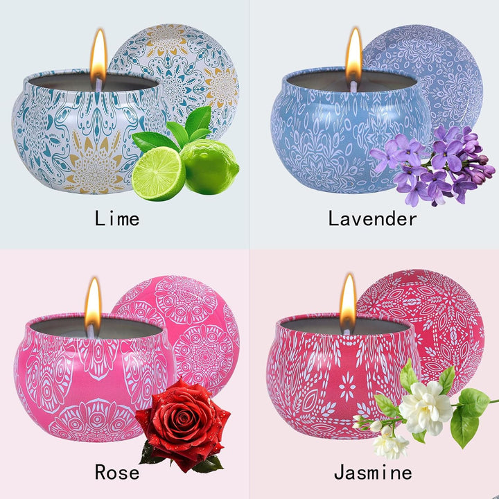 Candles Gifts for Women, Scented Candles Gifts Set,Soy Wax Aromatherapy Candle Gift for Birthady, Mother'S Day,Christmas,Bath, Yoga and Weddings, 4 Pack