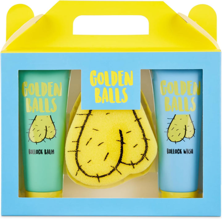 Golden Balls, Balm & Sponge Set - for Your Private Bits - Funny Novelty Gift for Men