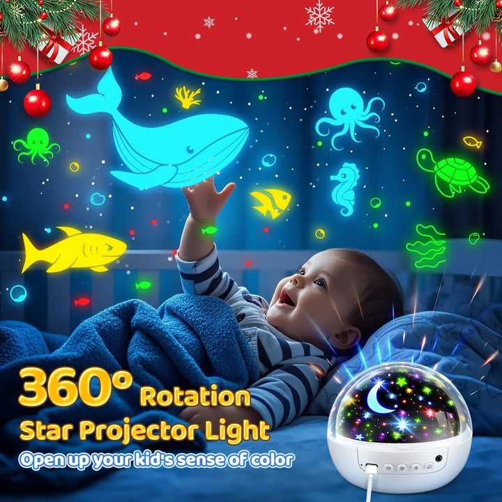 COONIGHT Sensory Toys for Babies, 93 Lighting Mode+Dimmable+Timer+Remote Sensory Lights Star Projector, 360° Rotate Kids Night Light Projector,Baby Boy Gifts Baby Girl Gifts Newborn Toy