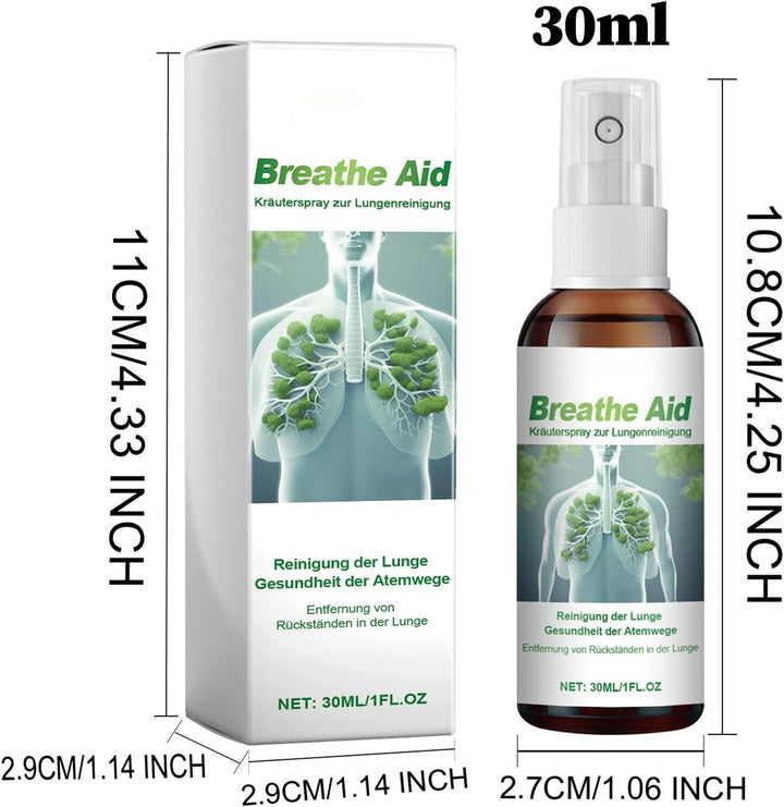 Lung Cleanse Mist, with Relaxed and Balanced Breathing, 30Ml, Lung Cleansing Hérbal Spray, Wellness Breathing Aid, Refreshing and Gentle, for Women, Men, Adults