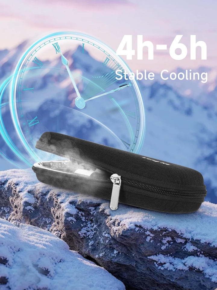 Medication Cooler Travel Case - Monjaro Travel Case with 2 Ice Packs, Medicine Cool Bag for Diabetic Supplies, Keep Medicine Cool While Traveling (Black)