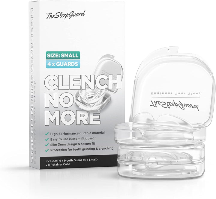 Mouth Guard for Clenching Teeth at Night [Pack of 4, Small Size - Women] – Custom Night Guards for Teeth Grinding – Nighttime Protection during Sleep for Adults