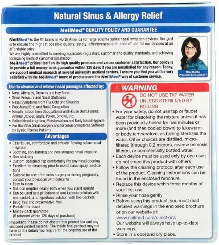 Sinus Rinse Original Kit, Squeeze Bottle + 60 Sachets