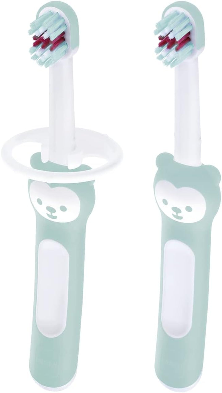 Baby'S Brush | 2 Pack | Toothbrush with Safety Shield | 6+ Months | for Teaching Dental Hygiene to Babies | Extra Soft Bristles | Ergonomic and Non-Slip | Pink