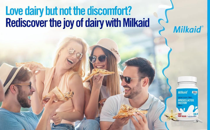 Vanilla Lactase Enzyme Chewable Tablets for Lactose Intolerance Relief | Prevents Gas, Bloating & Diarrhoea | Fast Acting Dairy Digestive Supplement | Gluten Free & Vegan | 120 Tablets