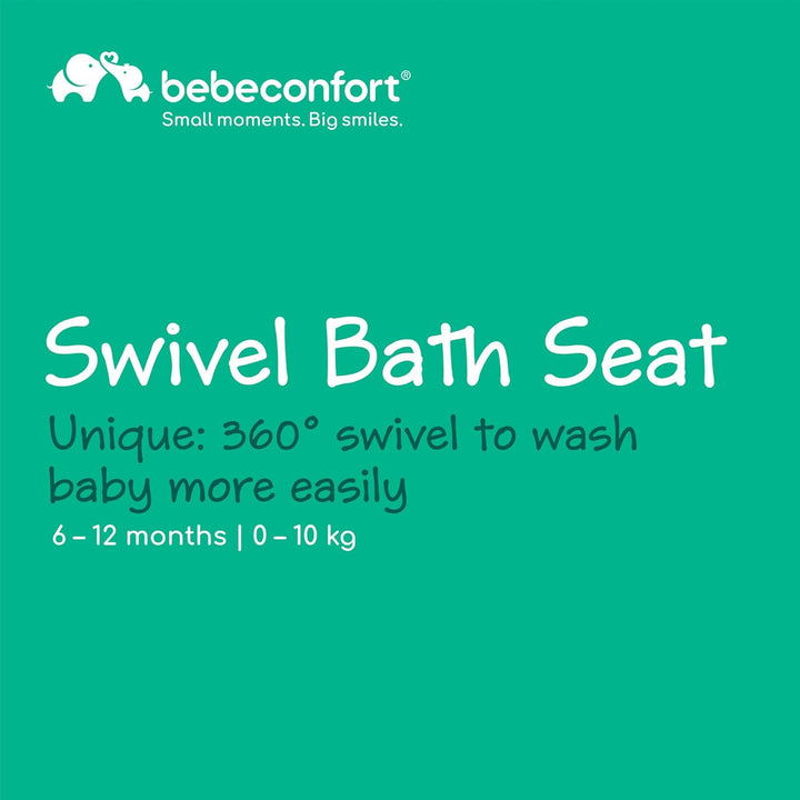 Swivel Bath Seat, 6 - 12 Months, Max. 10 Kg, Child Bath Support Seat, Non-Slip, Ergonomical, Suction Cups, Beige