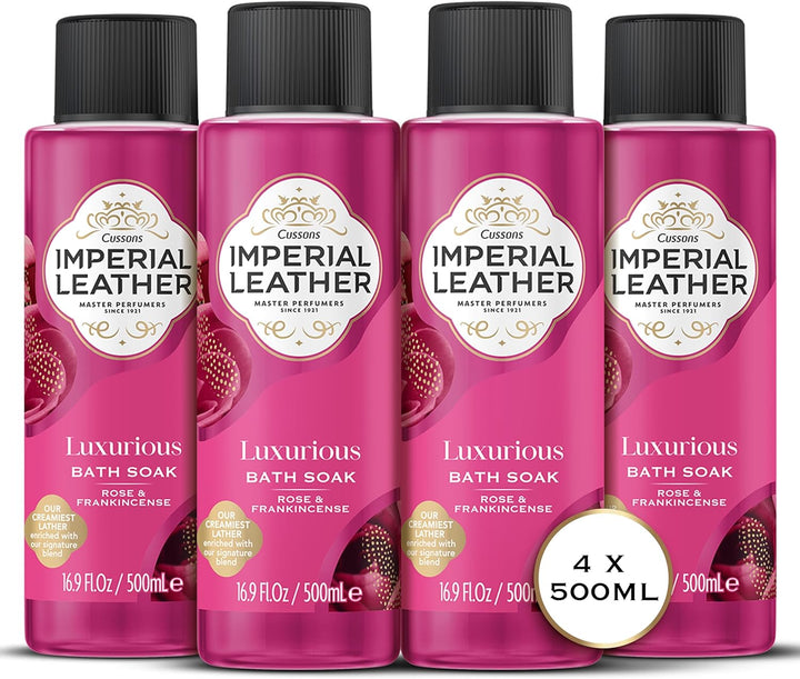 Relaxing Bath Soak, Lavender & Wild Iris, Rich & Creamy Bubble Bath, Gentle Skin Care, Bulk Buy, Pack of 4 X 500Ml