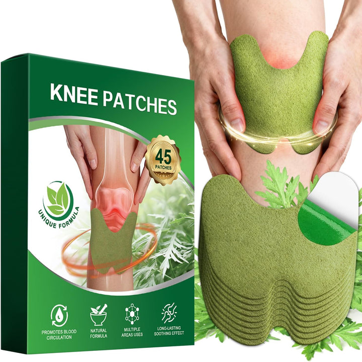 Knee Pain Relief Patches,Pain Relief Patches,45Pcs Wormwood Knee Patches for Pain Relief Herbal Knee Heat Pads for Arthritis Joint & Muscle Soreness Fast Acting Herbal Pain Relief Knee Plasters