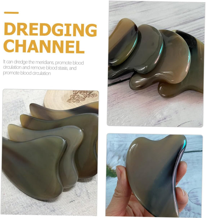 Ox Horn Guasha Massage Tool for Face and Body Thick Scraping Board with Smooth Surface Home and Salon Use Enhances and Skin Health Relief and Relaxation Aid