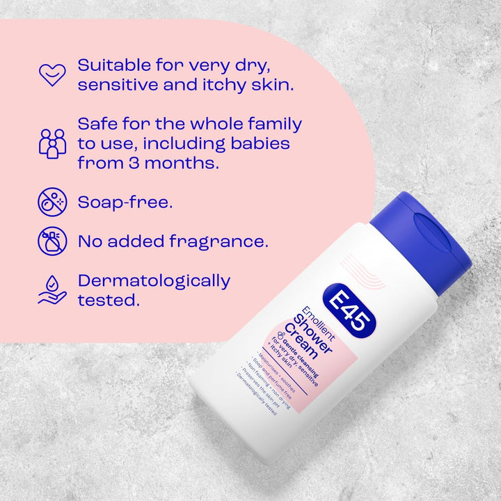 Shower Cream for Dry, Sensitive, and Itchy Skin - Moisturising Body Wash for Men and Women - Helps Maintain Skin Ph - Suitable for Eczema and Dermatologically Tested - 200 Ml