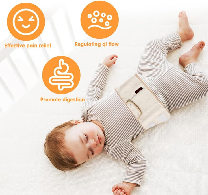 Baby Colic Relief - Heated Tummy Wrap for 0-6 Months, Hot Water Bottle with Cover for Newborn, Baby Belly Wrap for Colic, Gas, Upset Stomach, Reflux Relief