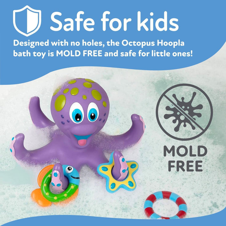 Octopus Floating Bath Toy - Sensory Development | 3 Rings Included | Colourful