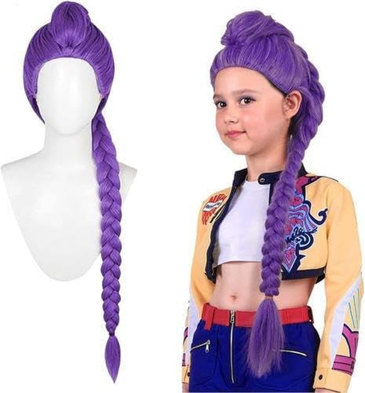 Anime Hunters R-Umi Wig, Purple Hair Extensions Cosplay Hair, Purple Braiding Hairs Demon Cosplay for Kids & Adults, Adjustable Cap, Realistic Christmas Anime Costume Wig, Fan Collection