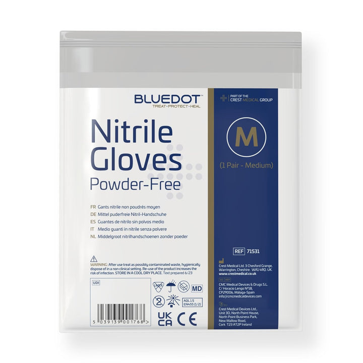 Medium Powder Free Nitrile Gloves (1 Pair)