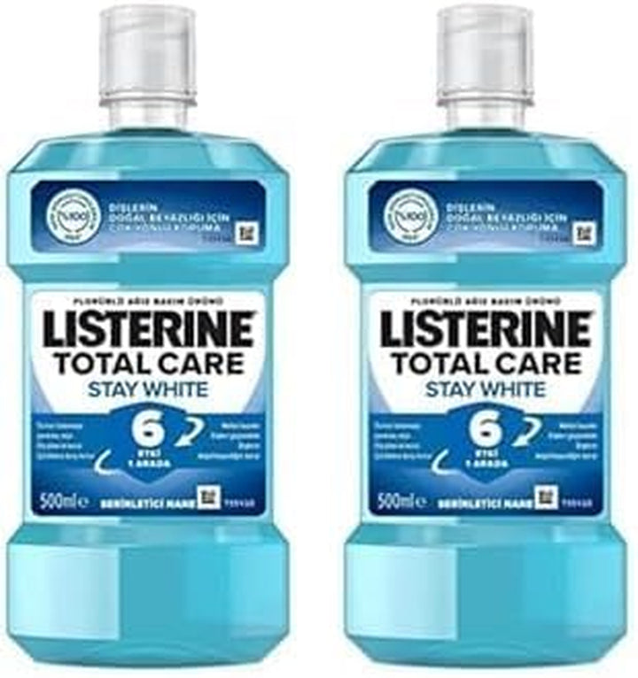 Total Care Stay White Mouthwash (1X 500Ml), 10-In-1 Benefit Mouthwash for Total Oral and Gum Care to Maintain a Clean and Healthy Mouth and Naturally White Teeth