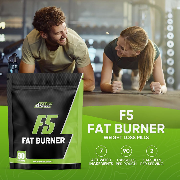 F5 Weight Loss Pills - Fat Burners for Men - Fat Burners for Women Weight Loss - 90 Capsules Fat Burner Suitable for Men & Women - UK Made