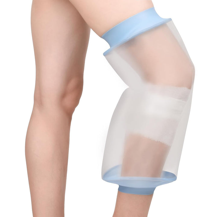 Knee Cast Cover for Showering, Knee Shower Protector after Surgery, Reusable Cast, Dressing and Bandage Cover