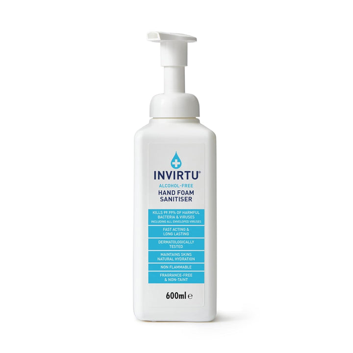INVIRTU Alcohol Free Antibacterial Hand Sanitiser Foam (100Ml) - Kills 99.9% of Bacteria & Viruses - Great Hand Sanitiser for Travel & Festivals – Non-Scented Disinfectant - Kind to Skin
