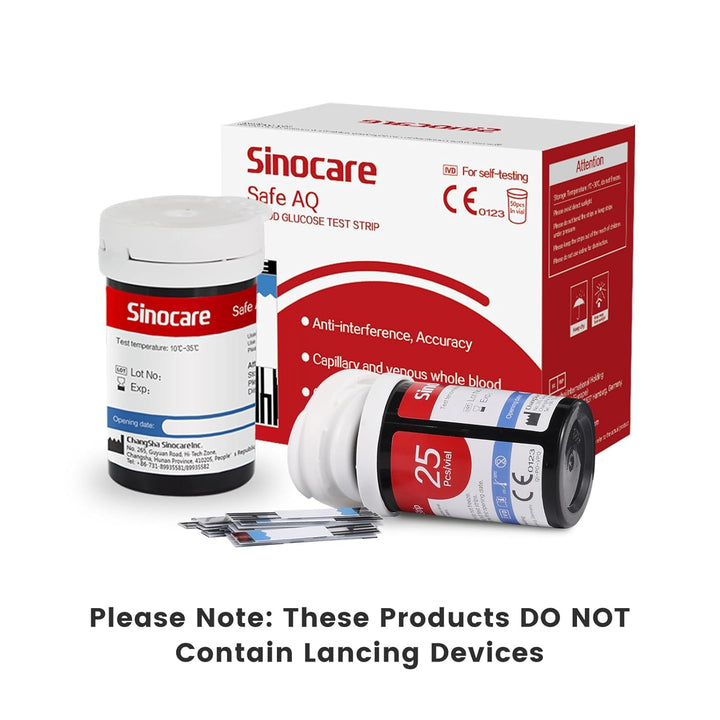 Blood Sugar Test Strips 50Pcs, without Lancing Devices, Only Applicable to Safe AQ Smart Blood Glucose Monitor and Safe AQ Voice Blood Glucose Monitor