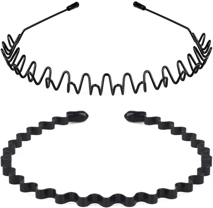 Mens Hair Band Sports Hair Bands Men, Non-Slip Sports Fashion Headband, Metal Hair Band Men, Hair Hoop Outdoor Sports, Weddings and Daily Wear (6 Pcs)