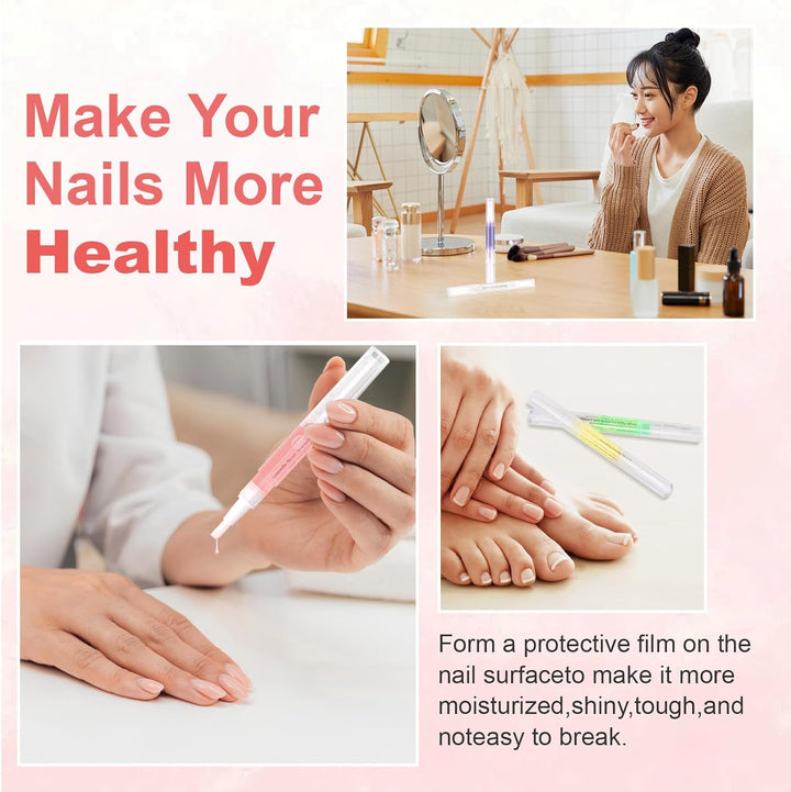 Cuticle Oil Pen,3Pcs Nutrition Oil Pen with Nail File,Cuticle Oil for Nails with Natural Ingredients,Nail Oil Cuticle for Repairing Cracked and Dry Nail(Pineapple & Peach & Jasmine Flavor)