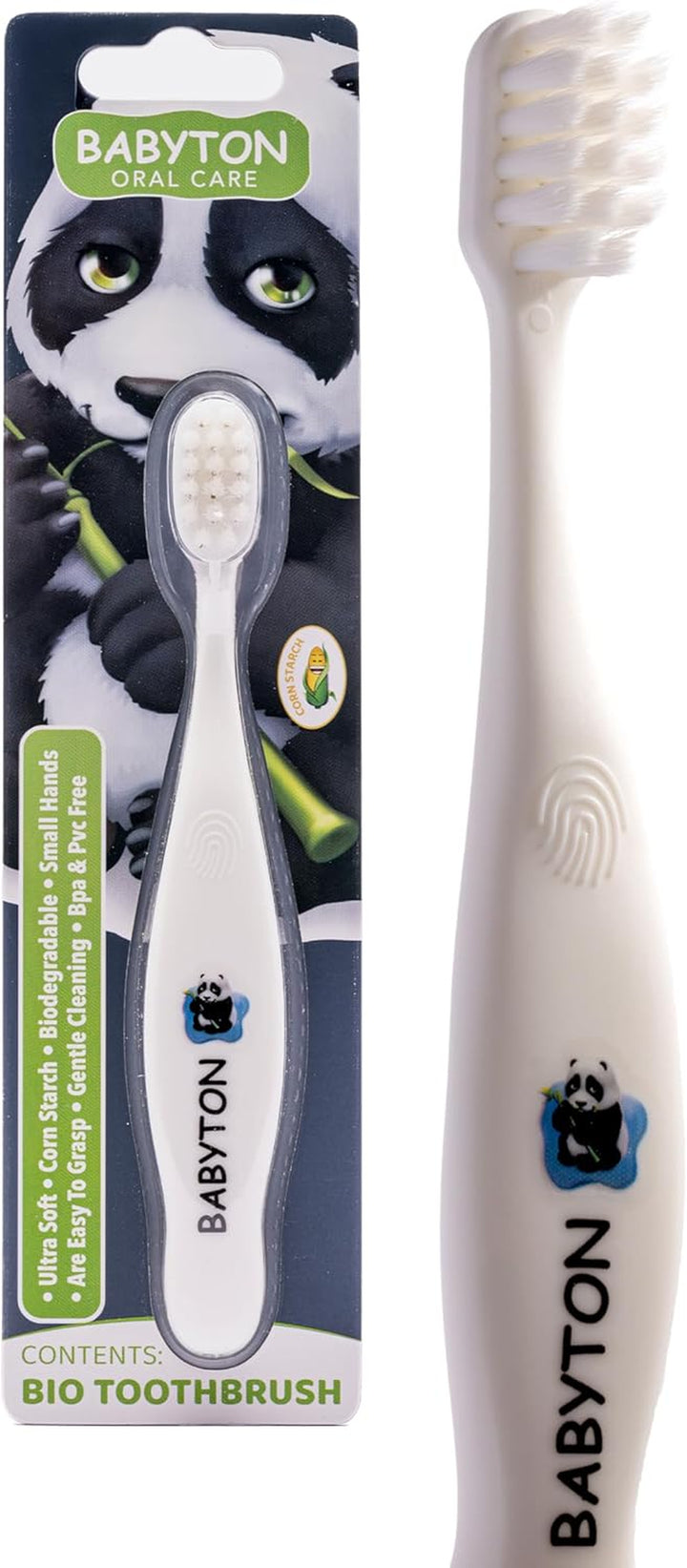 Bio Toothbrush - Eco-Friendly, Soft Bristles for Babies, Ergonomic Handle, Biodegradable Corn Cob Material (Jellyfish)