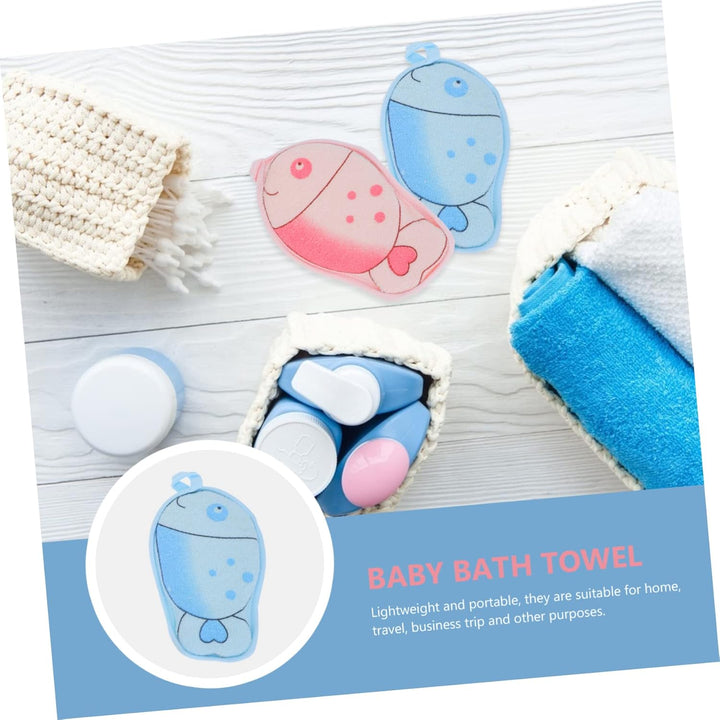 3Pcs Bath Towels Shower Supplies Soft Comfortable Bath Sponge for Bathing Boys and Girls Towel
