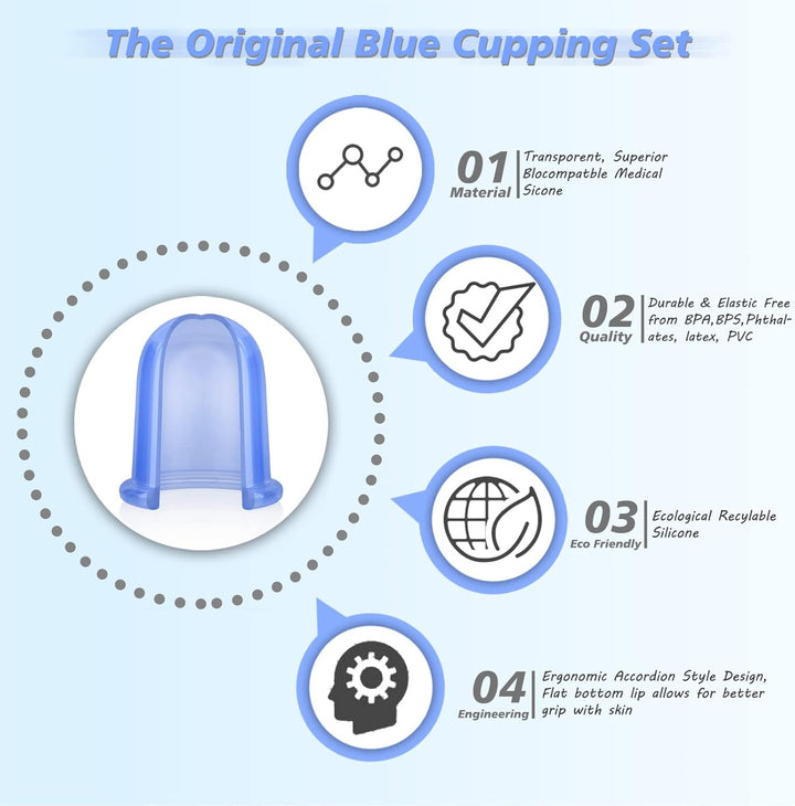 Silicone Cupping Therapy Set, anti Cellulite Cup, Vacuum Massage Cup Kit Body Cup Set Health Beauty Care, 2 Pcs (Large & Medium) with Gift Bag