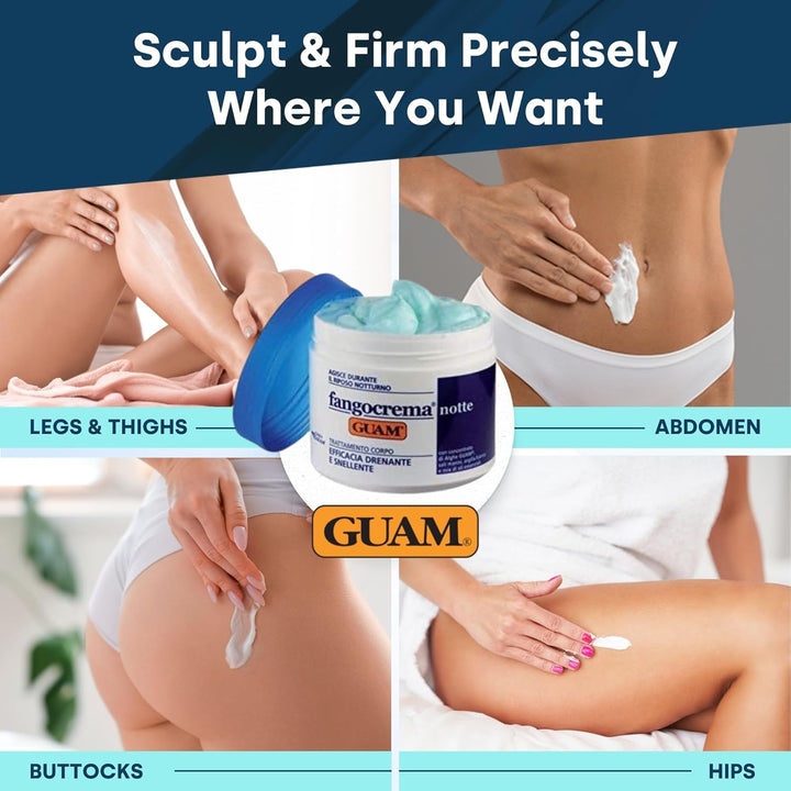 Seaweed anti Cellulite Mud-Based Night Cream for Legs & Thighs with Dead Sea Salt & Vitamin E - Antioxidant Nighttime Body Slimming, Sculpting & Skin Firming Treatment - 500 Ml Cellulite Remover