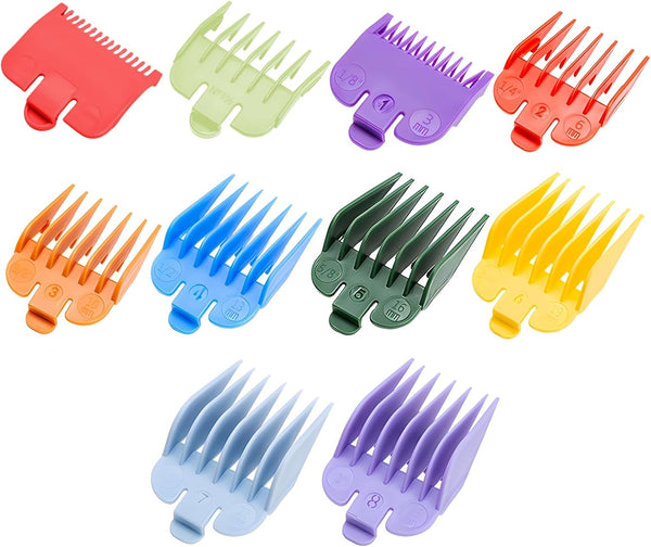 10 Pcs Clipper Guards for Wahl - Multicolor Hair Clipper Guide Combs, Universal Replacement Hair Clipper Limit Comb Set for Most Clippers Trimmers, Professional and Home Use, 1.5Mm to 25Mm