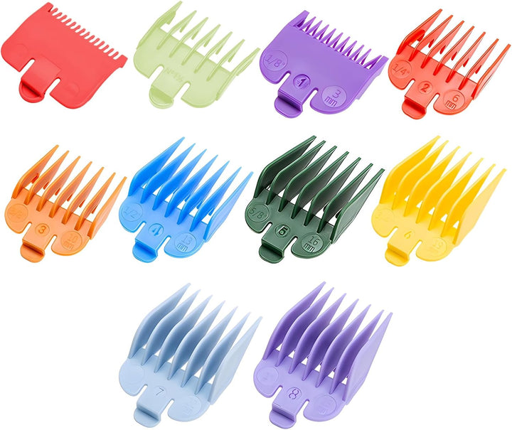 10 Pcs Clipper Guards for Wahl - Multicolor Hair Clipper Guide Combs, Universal Replacement Hair Clipper Limit Comb Set for Most Clippers Trimmers, Professional and Home Use, 1.5Mm to 25Mm
