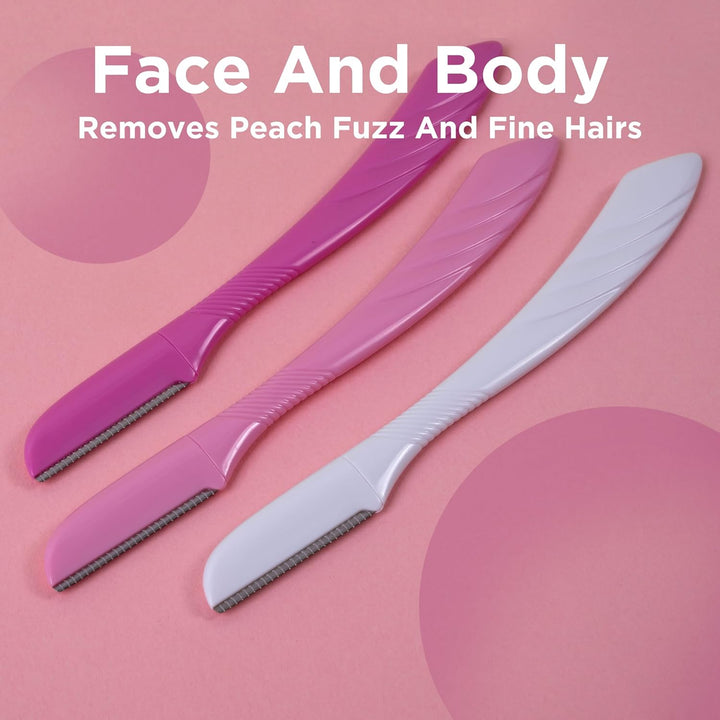 Intuition Eyebrow Shaper for Women, Pack of 3 Disposable Razors, Exfoliating Dermaplaning Tool, Facial Hair Remover & Trimmer