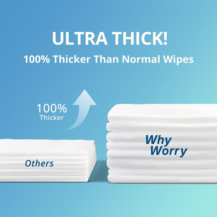 Ultra Thick Body Wipes for Adults No Shower, Shower Wipes with Aloe for Women, Men & Elderly, Extra Large Bed Bath Cloths for Cleansing, Camping, Gym & Travel, Fresh Scent, 20X30 Cm, 50 Count