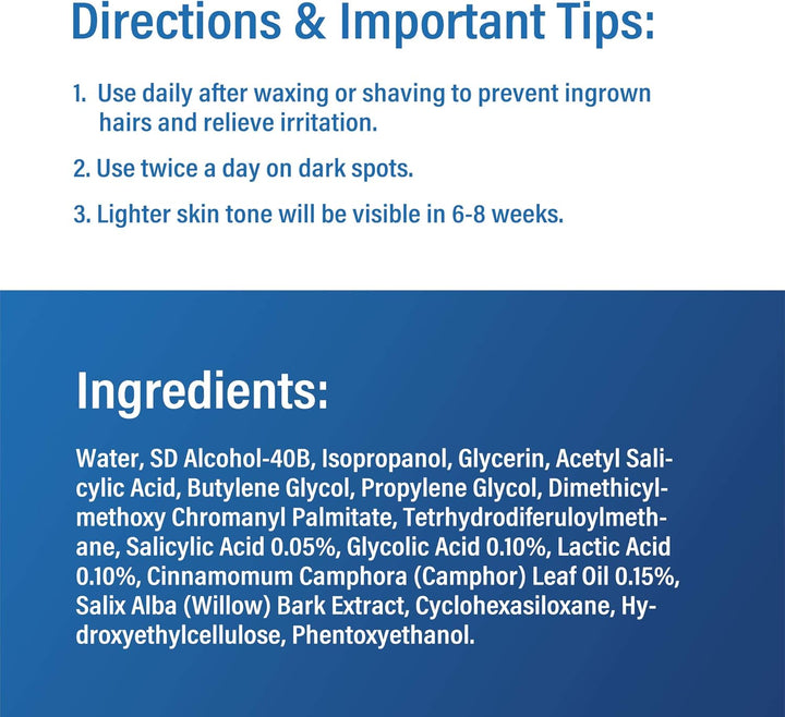 Razor Bump and Ingrown Hairs Serum - after Shave Solution Roll-On for Ingrown Hairs, Razor Burns and Razor Bumps for Men and Women