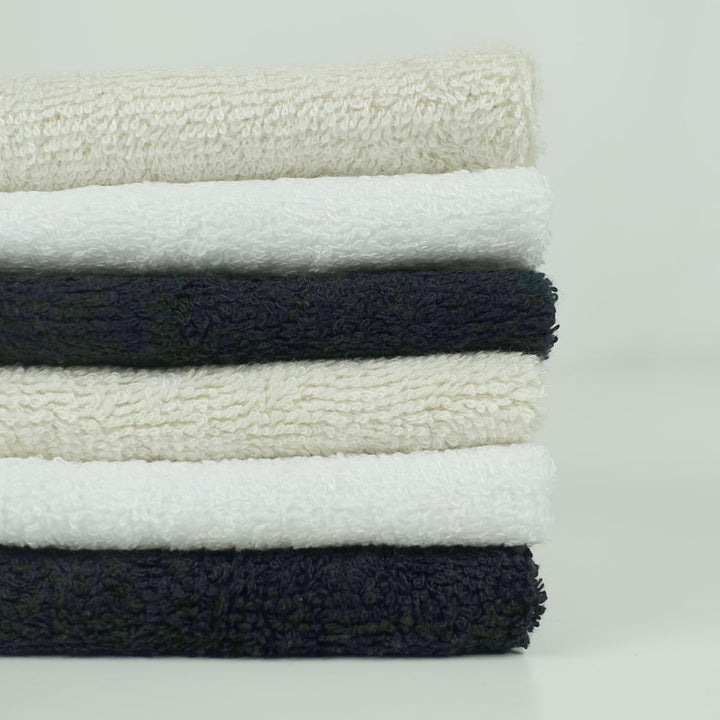 24PK Wipes Bamboo Cotton Terry Wipes 20X20 Cms Wash Cloth Washable Reuseable Baby Wipes (White)