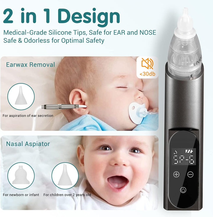 Ear Vacuum Wax Remover, Ear Wax Removal,5 Levels Strong Suction Ear Wax Remover, USB Charge Ear Wax Vacuum, Reusable Ear Wax Removal Kit, Electric Ear Wax Remover for Adults and Kids (Black)