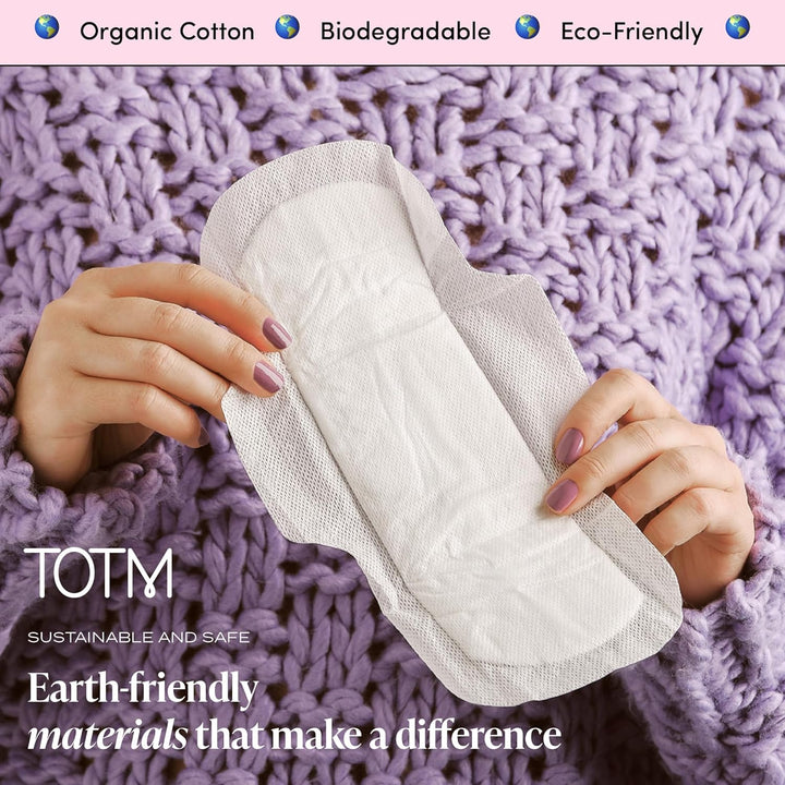 Organic Cotton Sanitary Pads with Triple-Layer Protection | Medium - Pack of 10 | Breathable Period Care with Secure Wings & Waterproof Backing | Sanitary Towels for Day & Night