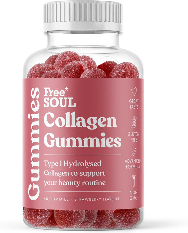 Collagen Gummies by  | High Strength Marine Collagen Supplement | Advanced Superior Type 1 Hydrolysed Collagen Peptides | Triple Strength Pure Formulation Supplement | 60 Gummies