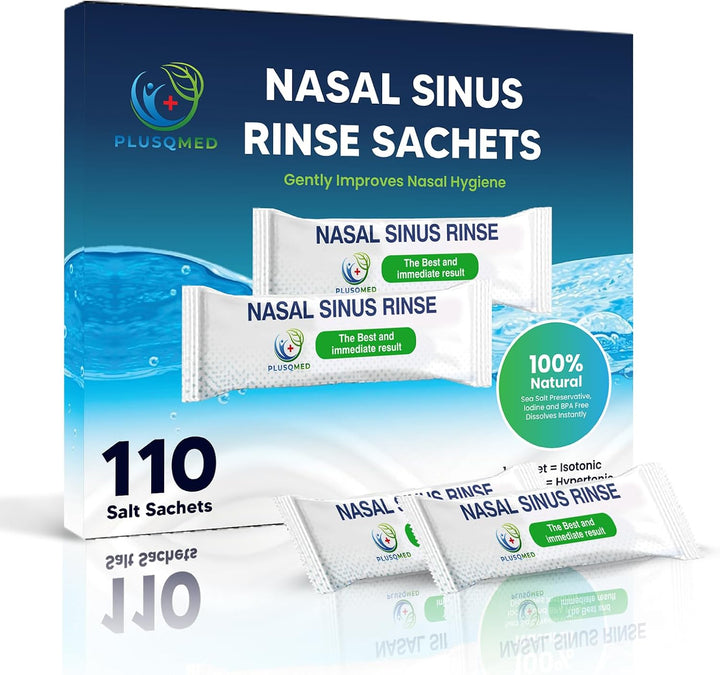 Sinus Rinse Sachets- Pre-Measured Packets for Neti Pot and Squeeze Bottle-100% Natural Sea Salt Istonic Formula,Drug-Free Nasal Irrigation,Sinus Congestion Relief-