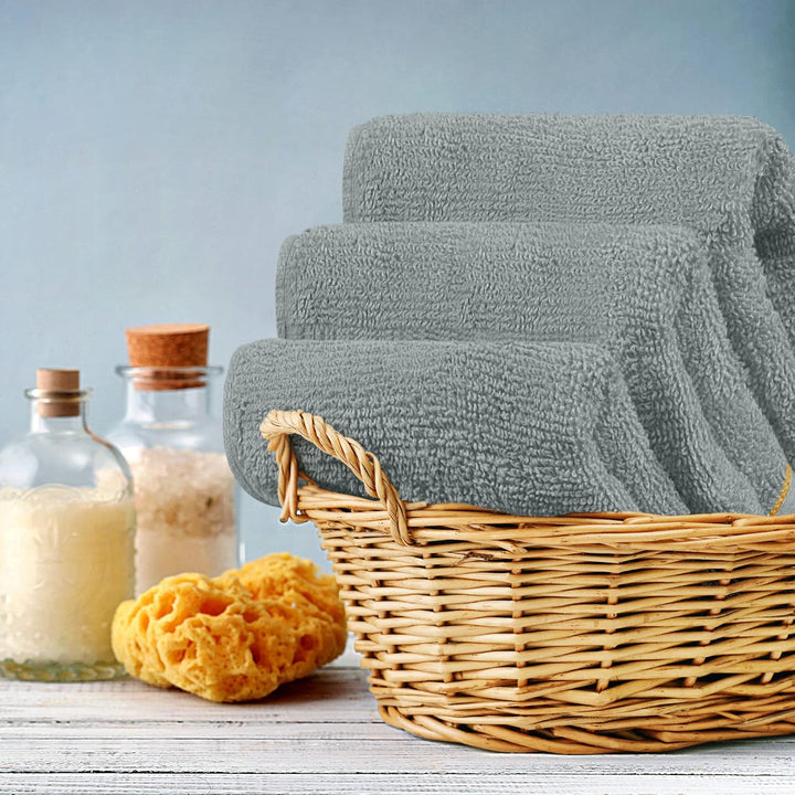 - 12 Pack Luxury Wash Cloths Set (30 X 30 CM) 100% Cotton Ring Spun, Highly Absorbent and Soft Feel Washcloths for Bathroom, Spa, Gym, and Face Towel (Cool Grey)