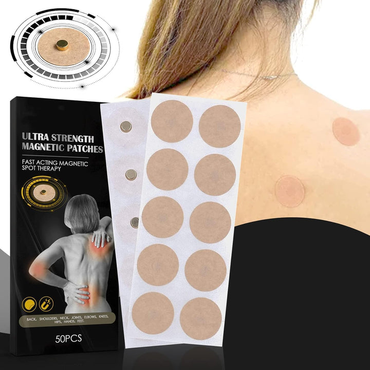 50 Pieces Magnetic Acupressure Patches, 600 Gaussian, Magnetic Patch for Pain Relief, for Body Sticker, Relaxation Pain Relief Magnets Acupressure Magnet Acupressure Magnetic Plaster for Knee