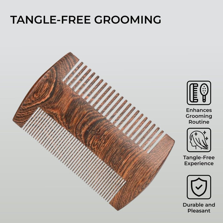 Wooden Beard Comb Moustache Combs - Anti-Static Fine Beard Combs for Men - Small Wooden Hair Comb - Wide Tooth - Grooming Accessories for Men - Facial Hair Care