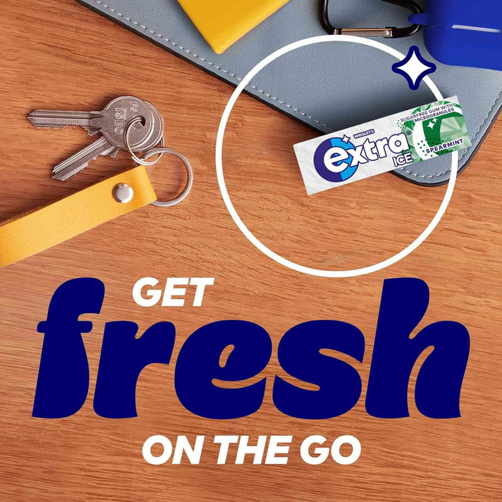 Chewing Gum, Sugar Free, Ice Spearmint Flavour, Chewing Gum Bulk, 30 Packs of 10 Pieces