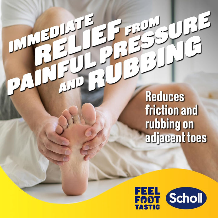 Scholl Gel Big Toe Spreader - Toe Separator Spacer for Overlapping Toes, Immediate Pain Relief from Rubbing and Pressure of Overlapping Toes, Toe Protectors, Straighteners for Bent Toes