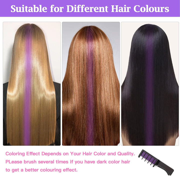 Hair Chalk Comb, 12 Colors Temporary Washable Hair Color Girls Gifts Brush Set for Kids, Boys & Girls Hair Dyeing, Party, Christmas and DIY