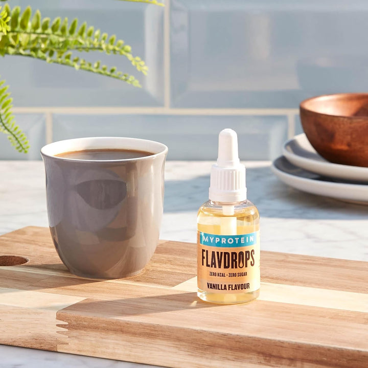 Flavdrops Liquid Sweetener | Natural Flavour Enhancer for Protein, Oats, Coffee & More | Sugar-Free & Easy to Mix | Vanilla 50 Ml