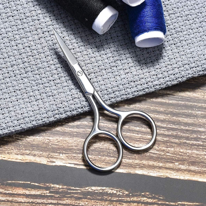 Stainless Steel Facial Hair Scissors - Small Straight Tip Scissors for Eyebrows, Nose, Moustache, Beard & Eyelash